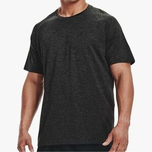 Under Armour Men's Heather Black Short Sleeve Performance Tech Tee